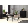 Unique Furniture Contemporary Sliding Doors Sideboard with Black Oak