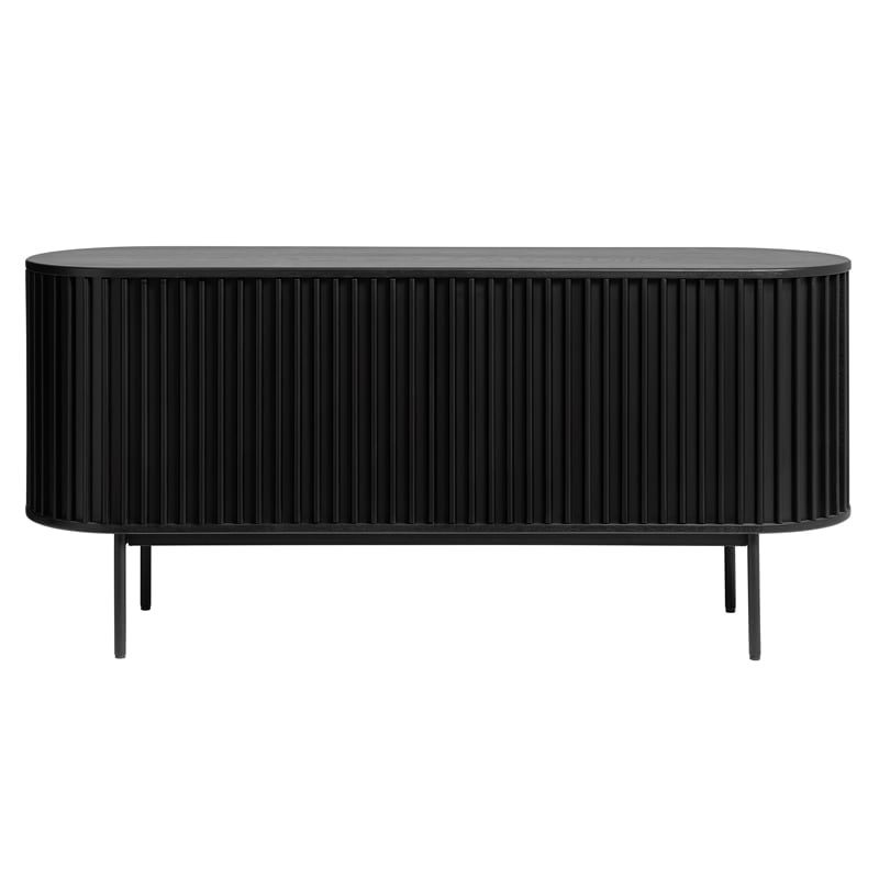 Unique Furniture Contemporary Sliding Doors Sideboard with Black Oak