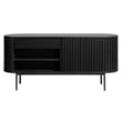 Unique Furniture Contemporary Sliding Doors Sideboard with Black Oak