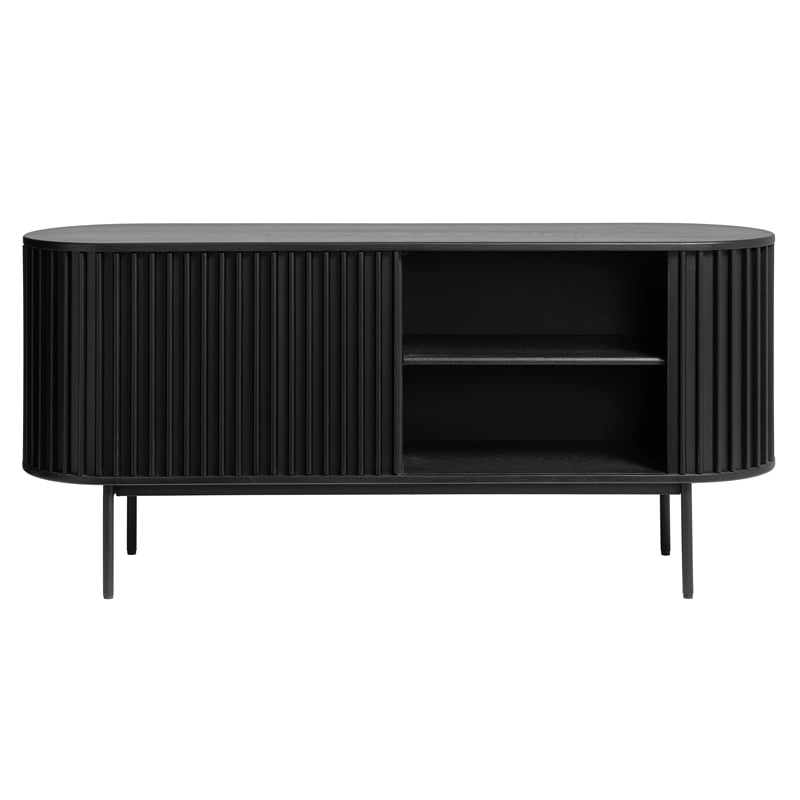 Unique Furniture Contemporary Sliding Doors Sideboard with Black Oak