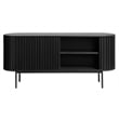 Unique Furniture Contemporary Sliding Doors Sideboard with Black Oak