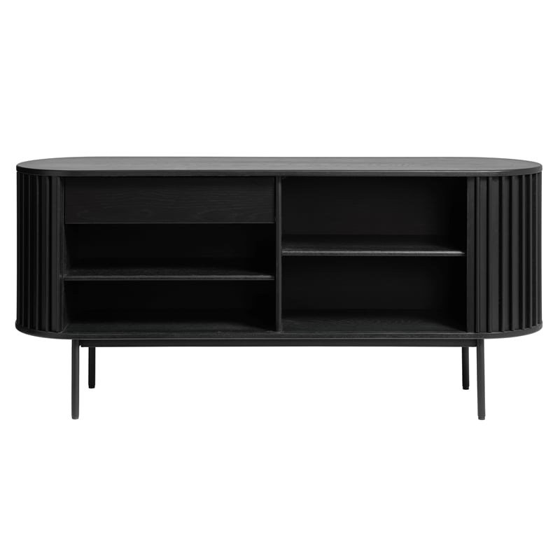 Unique Furniture Contemporary Sliding Doors Sideboard with Black Oak