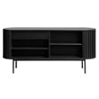 Unique Furniture Contemporary Sliding Doors Sideboard with Black Oak