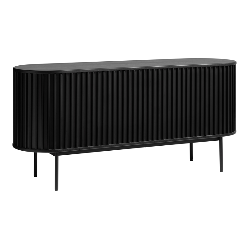 Unique Furniture Contemporary Sliding Doors Sideboard with Black Oak