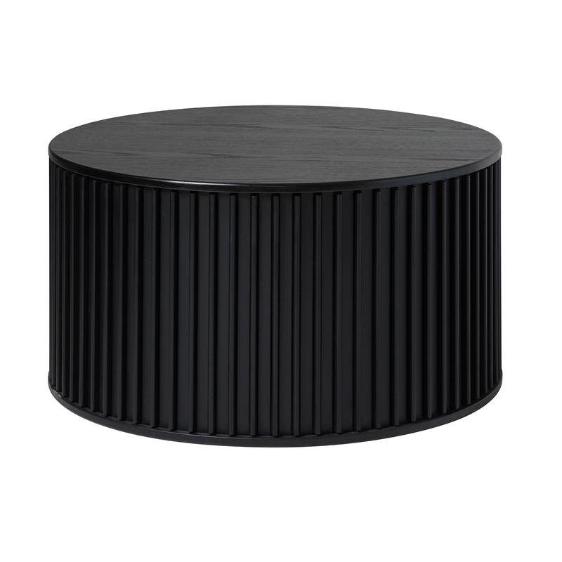 Unique Furniture Contemporary Hidden Storage Coffee Table with Black Oak