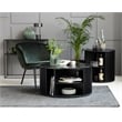 Unique Furniture Contemporary Hidden Storage End Table with Black Oak