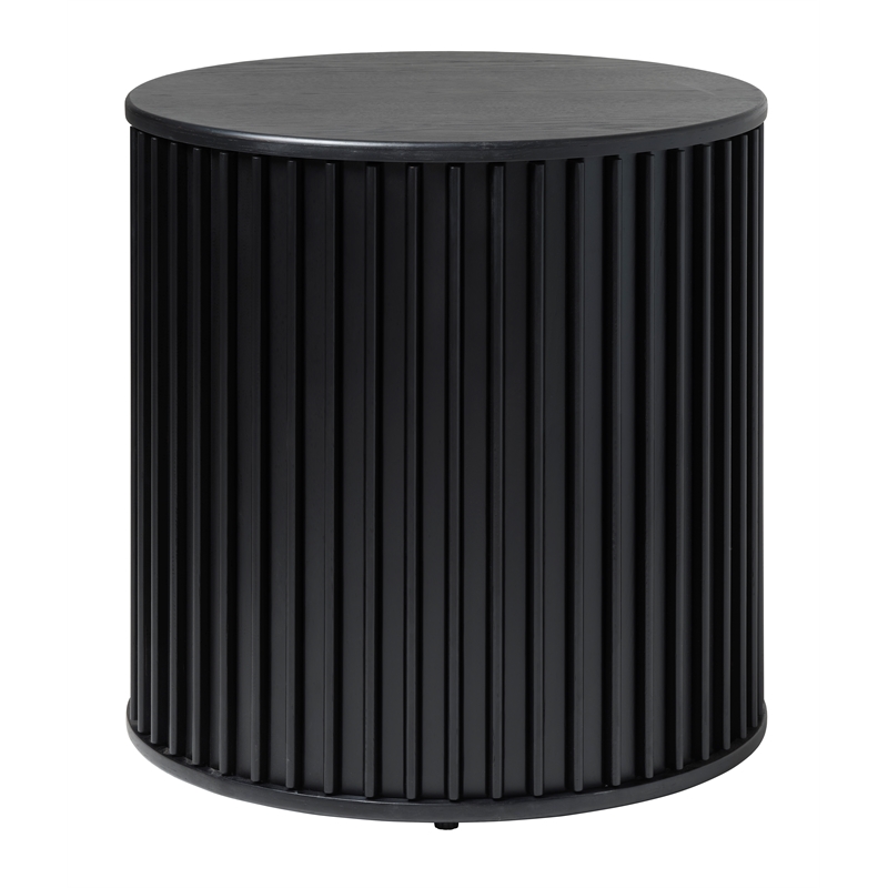 Unique Furniture Contemporary Hidden Storage End Table with Black Oak