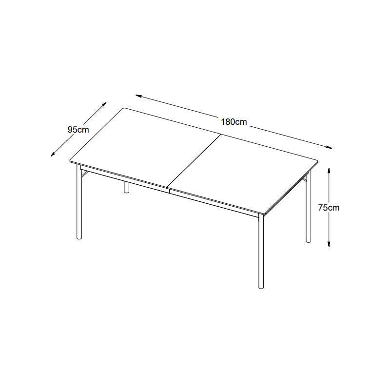 Unique Furniture Contemporary Rectangular Dining Table in Black Oak