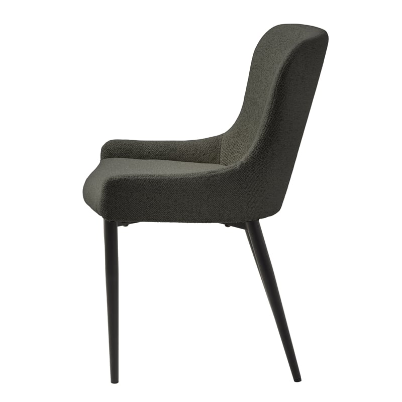 Unique Furniture Chenille Fabric Upholstered Dining Chair - Dark Gray (Set of 2)