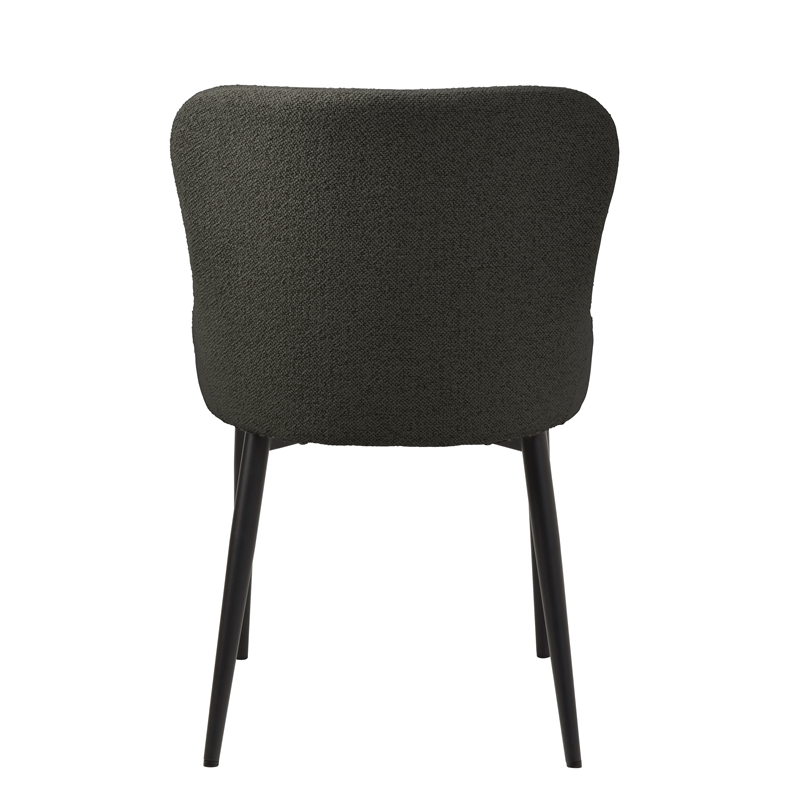 Unique Furniture Chenille Fabric Upholstered Dining Chair - Dark Gray (Set of 2)