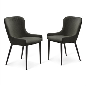 Unique Furniture Chenille Fabric Upholstered Dining Chair - Dark Gray (Set of 2)