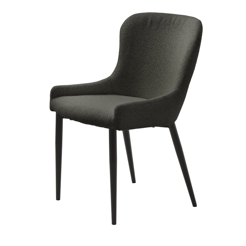 Unique Furniture Chenille Fabric Upholstered Dining Chair - Dark Gray (Set of 2)