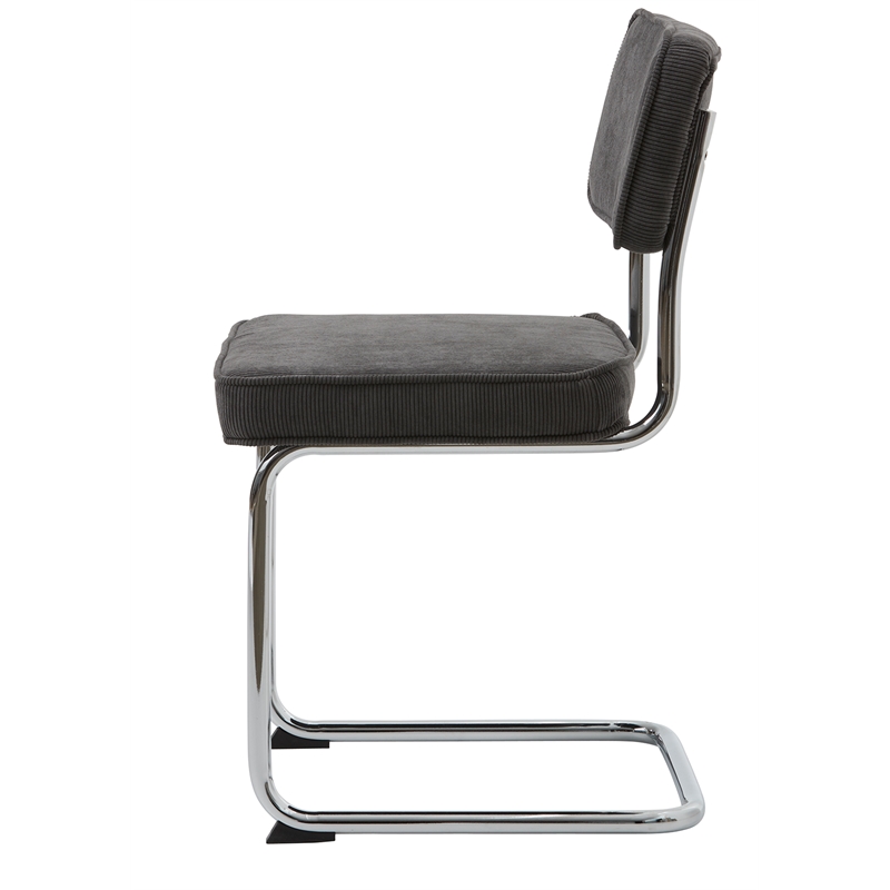 Unique Furniture 19.5''H Contemporary  Dining Chair in Gray/Chrome (Set of 2)