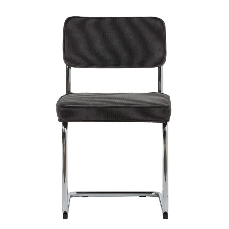 Unique Furniture 19.5''H Contemporary  Dining Chair in Gray/Chrome (Set of 2)