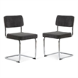 Unique Furniture 19.5''H Contemporary  Dining Chair in Gray/Chrome (Set of 2)