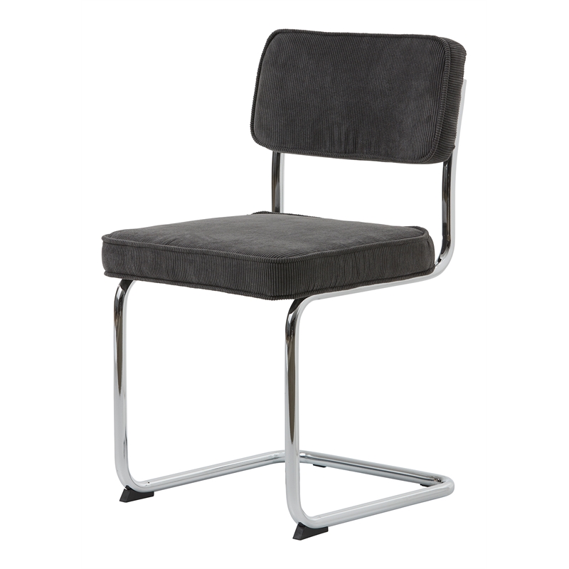 Unique Furniture 19.5''H Contemporary  Dining Chair in Gray/Chrome (Set of 2)