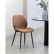 Unique Furniture 18.9''H Honeycomb Textured Dining Chair in Tan/Black (Set of 2)