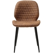 Unique Furniture 18.9''H Honeycomb Textured Dining Chair in Tan/Black (Set of 2)