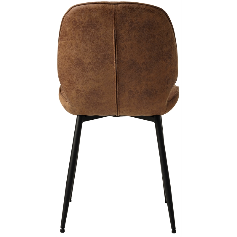 Unique Furniture 18.9''H Honeycomb Textured Dining Chair in Tan/Black (Set of 2)