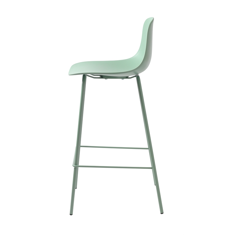 Unique Furniture 26.6''H Metal Frame/Plastic Counter Stool Mint Green (Set of 2)