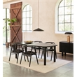 Unique Furniture Contemporary Wood Veneer Round Edges Dining Table in Black Oak