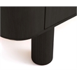 Unique Furniture Contemporary Wood Veneer Round Edges Sideboard in Black Oak