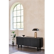 Unique Furniture Contemporary Wood Veneer Round Edges Sideboard in Black Oak