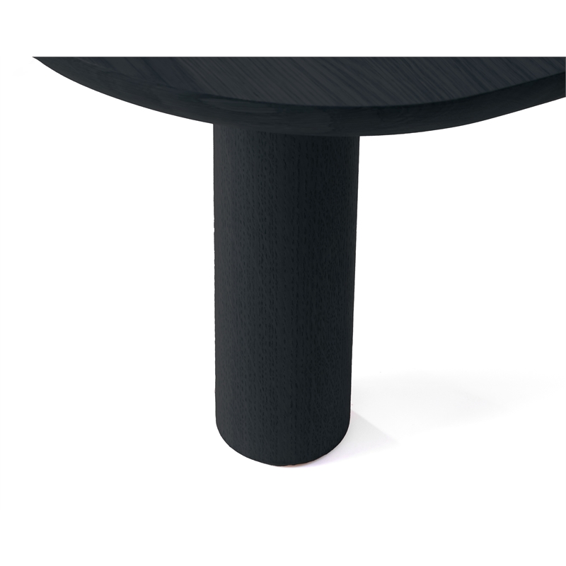 Unique Furniture Wood Veneer Round Edges Square Coffee Table in Black Oak