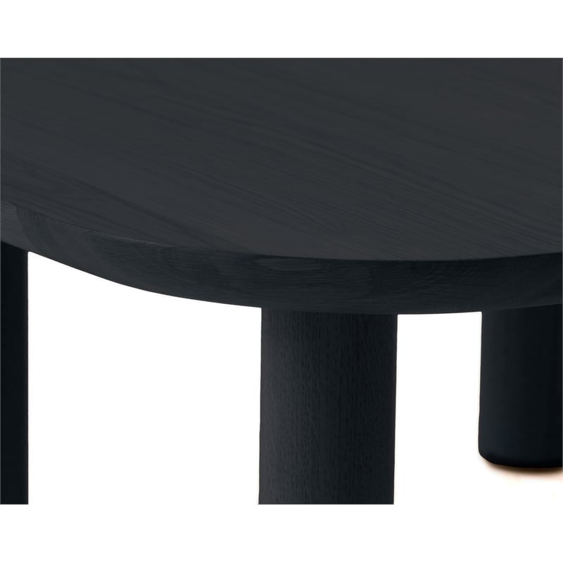 Unique Furniture Wood Veneer Round Edges Square Coffee Table in Black Oak