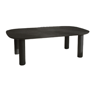 Unique Furniture Contemporary Wood Veneer Round Edges Coffee Table in Black Oak