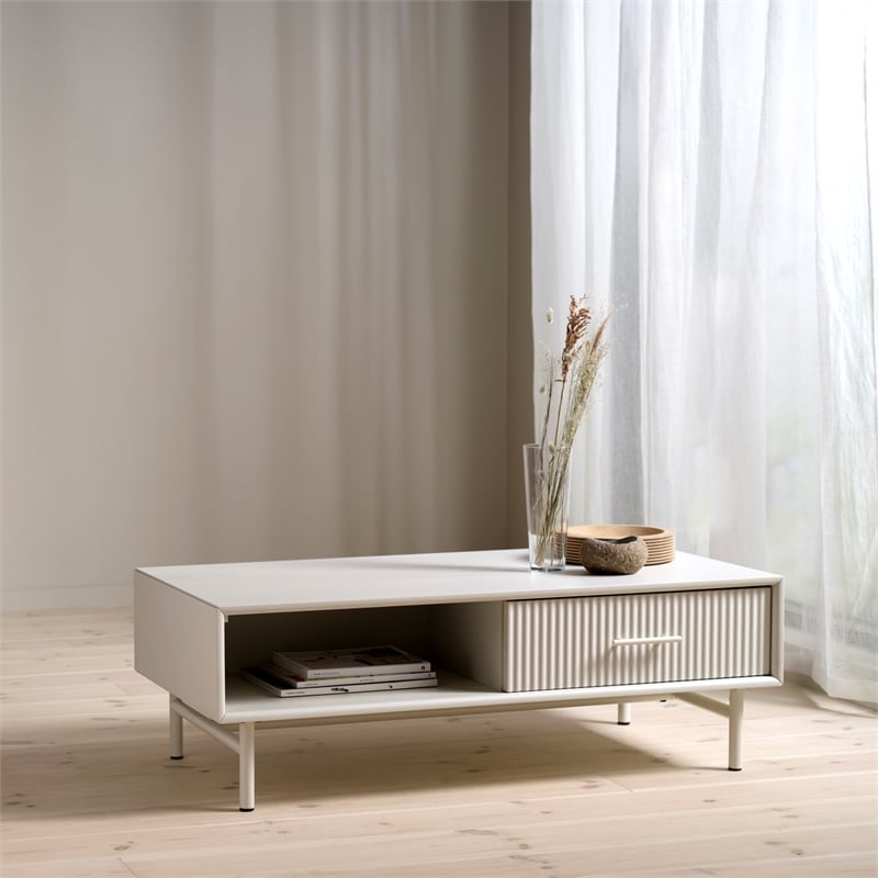 Unique Furniture Palma Engineered Wood Rectangular Coffee Table in Greige