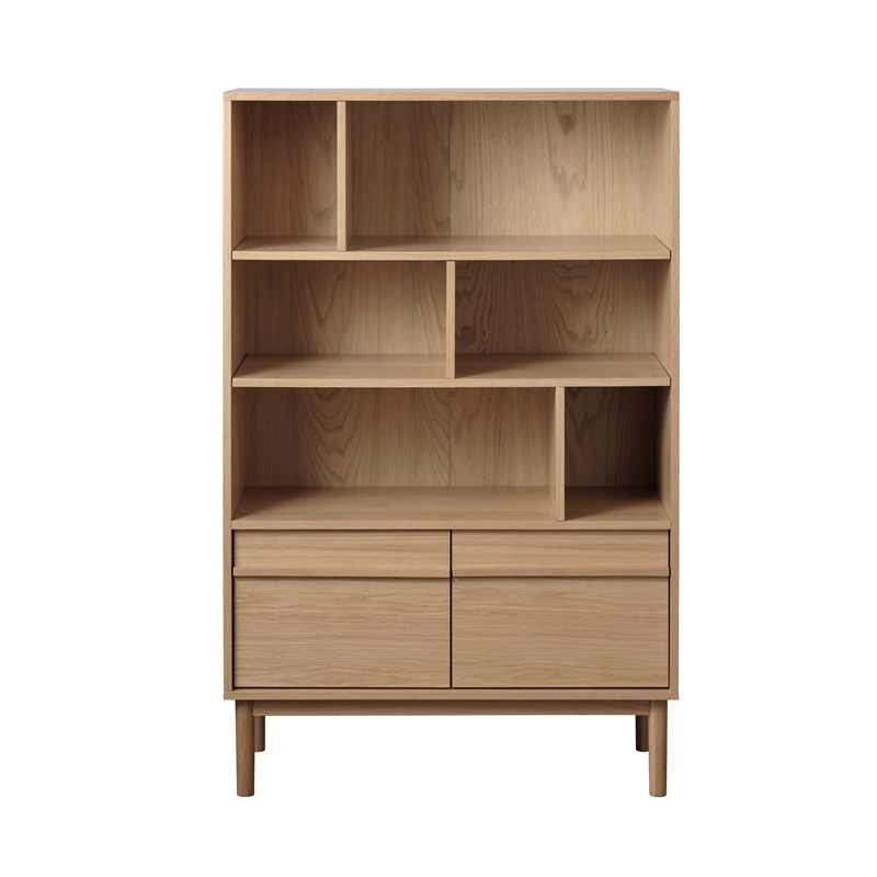 Unique Furniture 55.12''H Contemporary Storage Cabinet in Natural Oak Wood