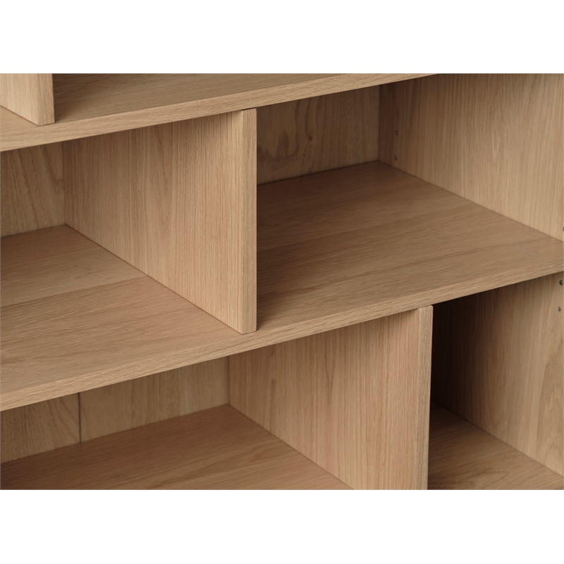Unique Furniture 55.12''H Contemporary Storage Cabinet in Natural Oak Wood