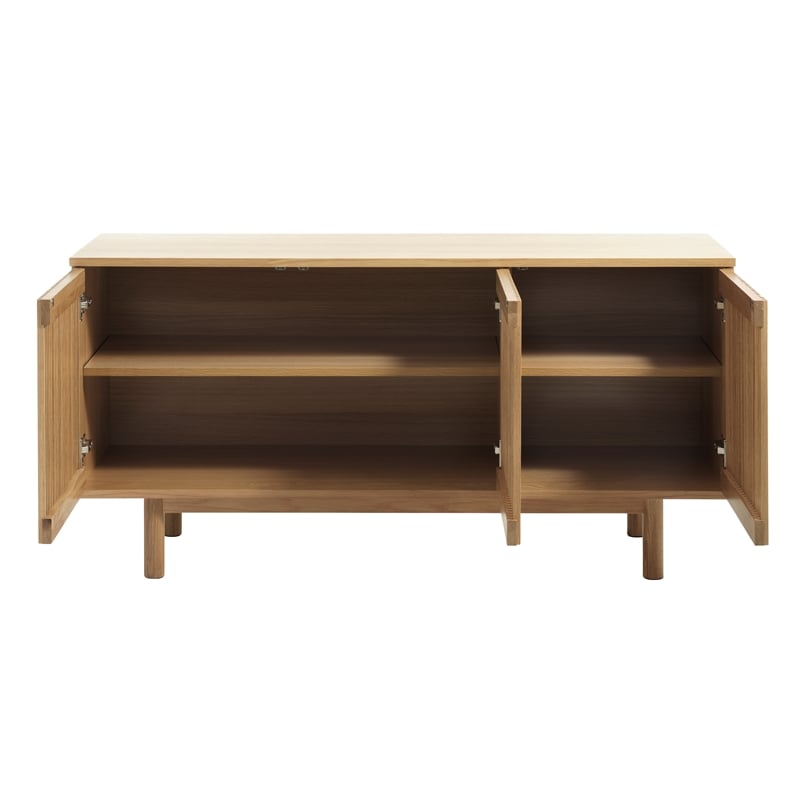 Unique Furniture 27.5''H Contemporary Engineered Wood Buffet/Sideboard in Oak