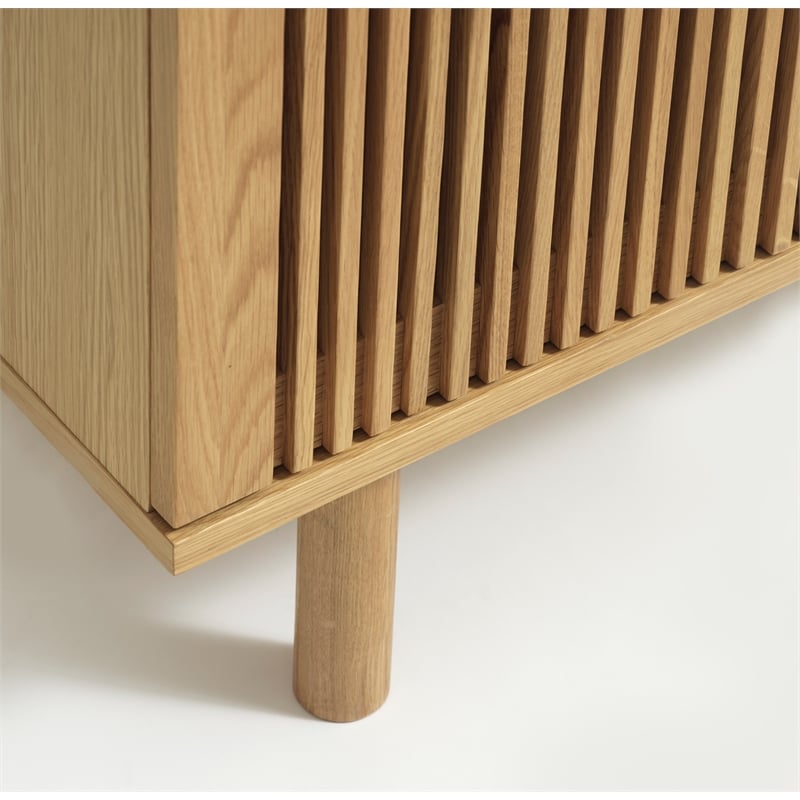 Unique Furniture 55''H Engineered Wood 3-Shelves Storage Cabinet in Oak