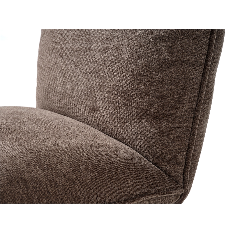 Unique Furniture Chenille Fabric Upholstered Accent Chair in Mocha/Black