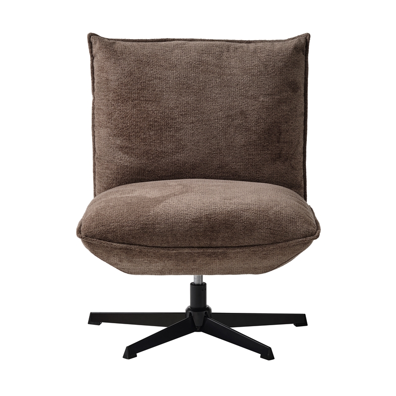 Unique Furniture Chenille Fabric Upholstered Accent Chair in Mocha/Black
