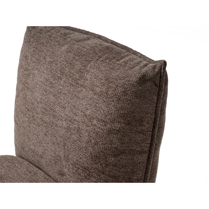 Unique Furniture Chenille Fabric Upholstered Accent Chair in Mocha/Black