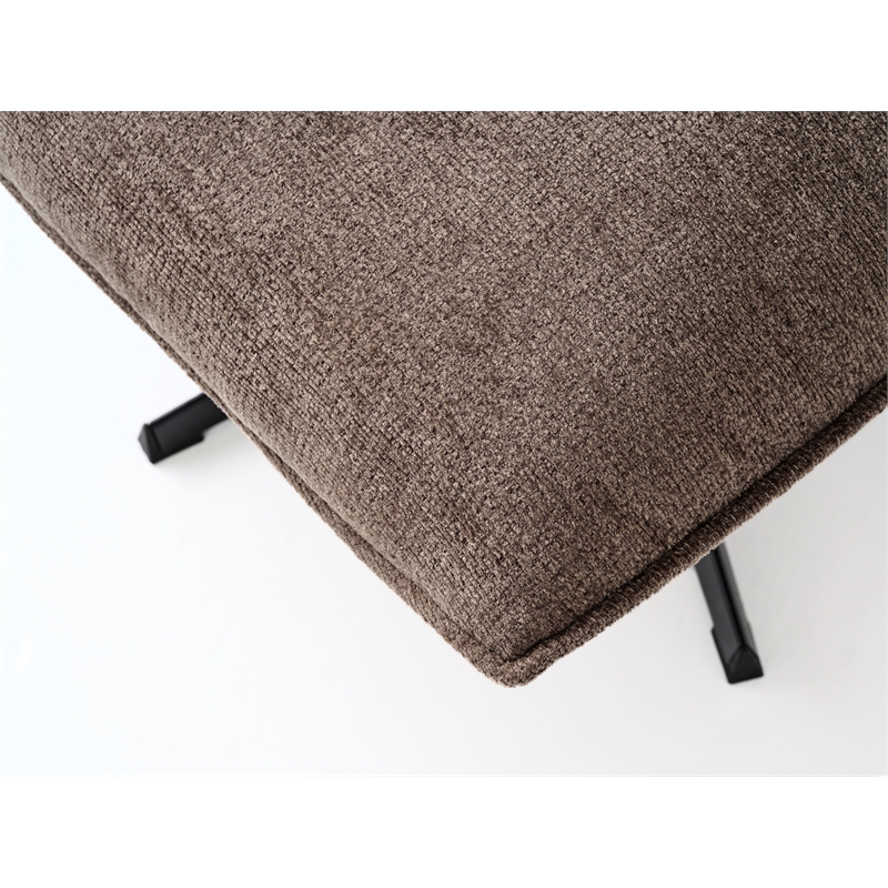 Unique Furniture Chenille Fabric Upholstered Accent Chair in Mocha/Black