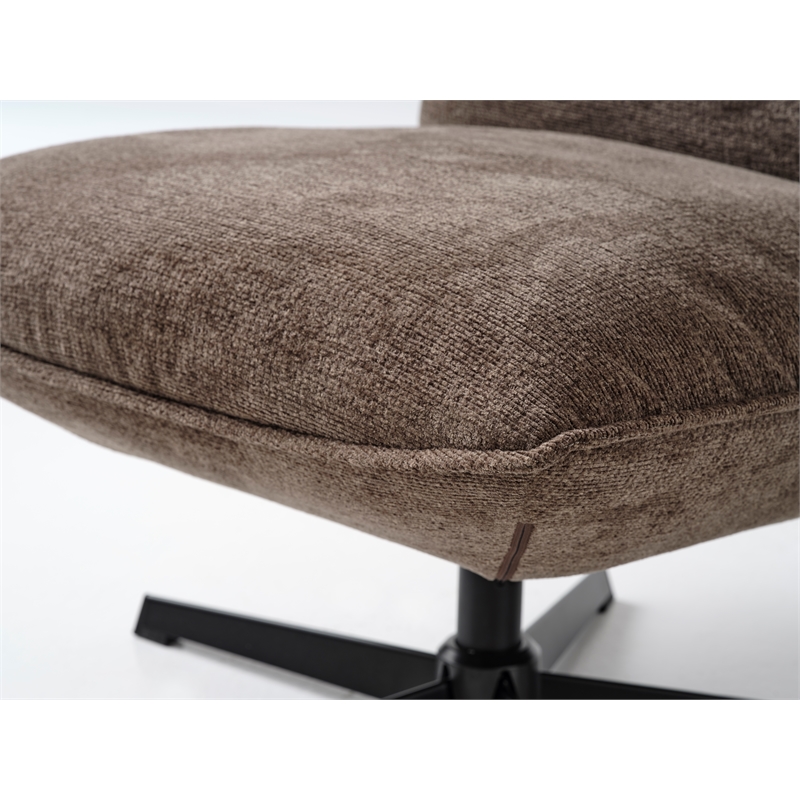 Unique Furniture Chenille Fabric Upholstered Accent Chair in Mocha/Black