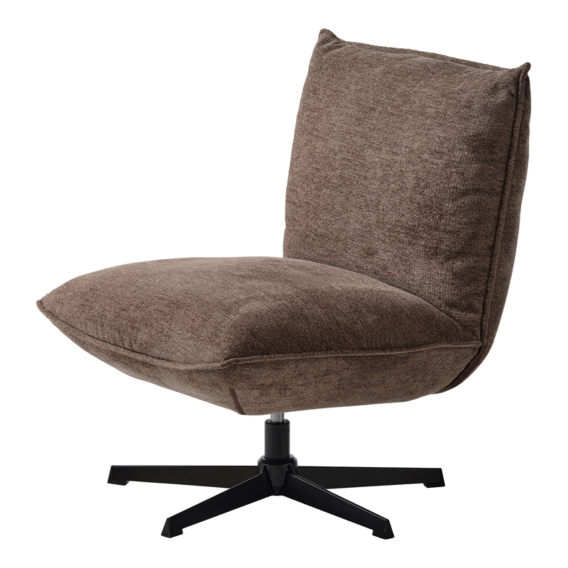 Unique Furniture Chenille Fabric Upholstered Accent Chair in Mocha/Black