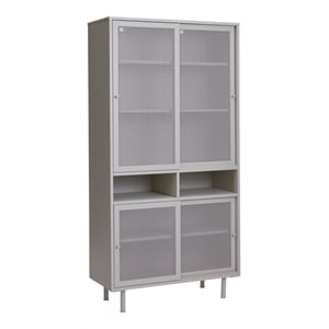 Unique Furniture 71''H Contemporary Metal TV Stand in Greige