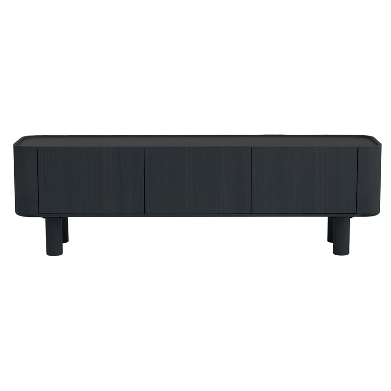 21.65''H Contemporary Solid Wood TV Stand in Dark Oak