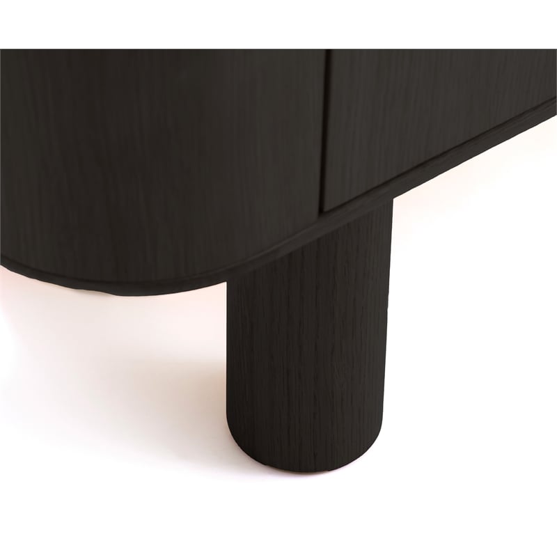 21.65''H Contemporary Solid Wood TV Stand in Dark Oak