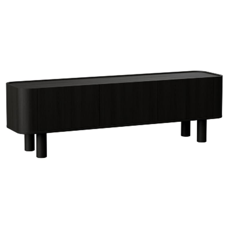 21.65''H Contemporary Solid Wood TV Stand in Dark Oak