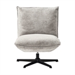 Unique Furniture Chenille Fabric Upholstered Accent Chair in Off White/Black