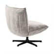 Unique Furniture Chenille Fabric Upholstered Accent Chair in Off White/Black