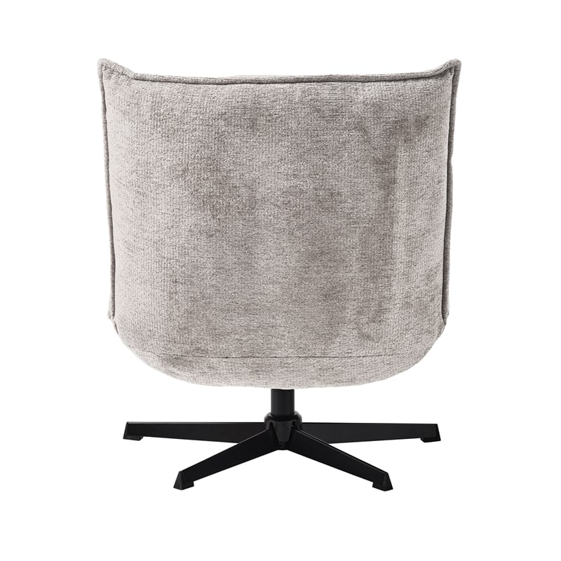Unique Furniture Chenille Fabric Upholstered Accent Chair in Off White/Black