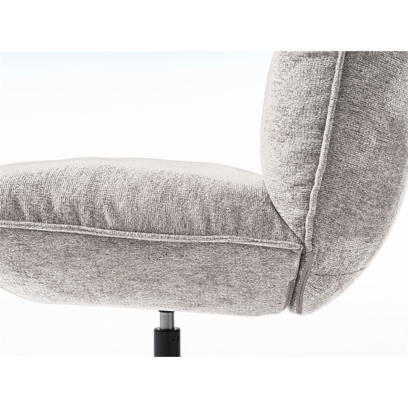 Unique Furniture Chenille Fabric Upholstered Accent Chair in Off White/Black