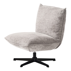 Unique Furniture Chenille Fabric Upholstered Accent Chair in Off White/Black